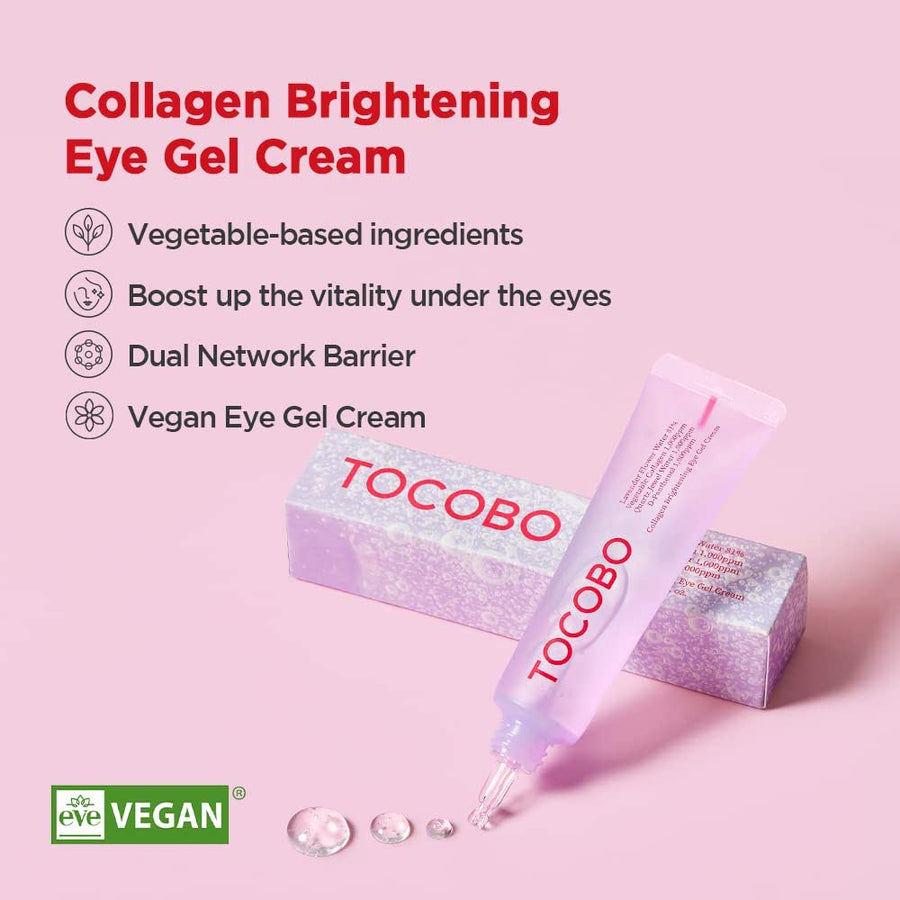 TOCOBO Collagen Brightening Eye Gel Cream 30ml - TOCOBO - Korea Beauty Plaza