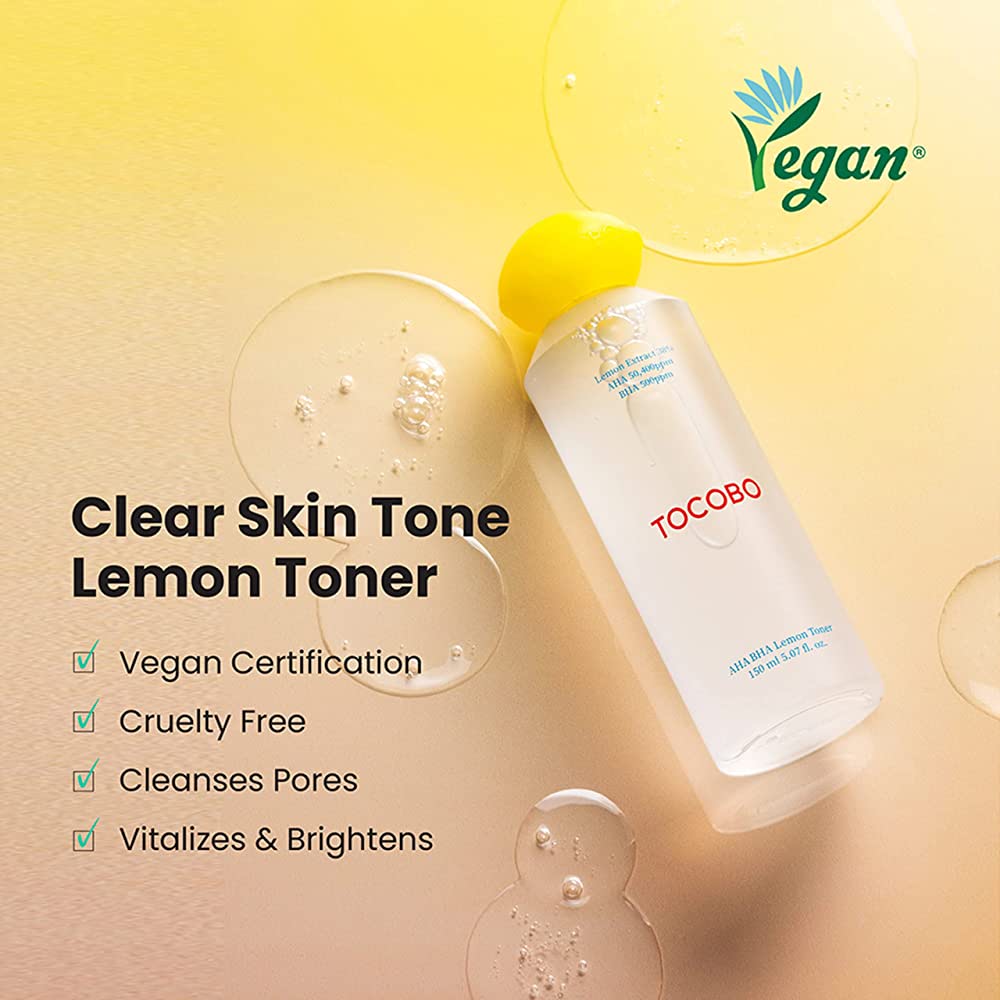 TOCOBO AHA BHA Lemon Toner 150ml for clear, smooth skin - TOCOBO - Korea Beauty Plaza