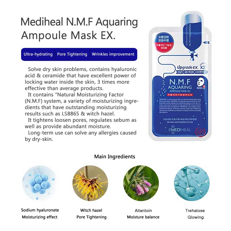 Mediheal N.M.F. Auqring Ampoule Mask EX For Moisturizing & Firming Skin - Mediheal - Korea Beauty Plaza