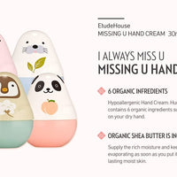 Etude House Missing U Hand Cream #Panda 30ml Peach Scent - Etude House - Korea Beauty Plaza