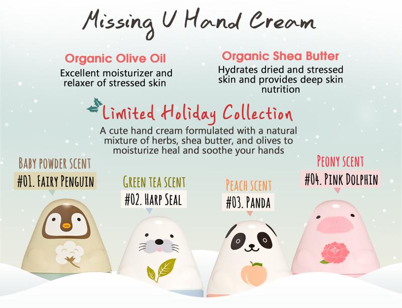 Etude House Missing U Hand Cream #Harp Seal 30ml Green Tea Scent - Etude - Korea Beauty Plaza